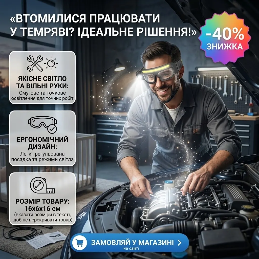 Характеристики ліхтарика-окулярів